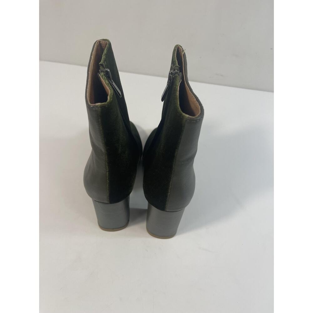 JAGGAR Boots Women's Size 5 Khaki Blocked Boot Velvet Ankle Heel Zip Pointed Toe - Picture 5 of 11